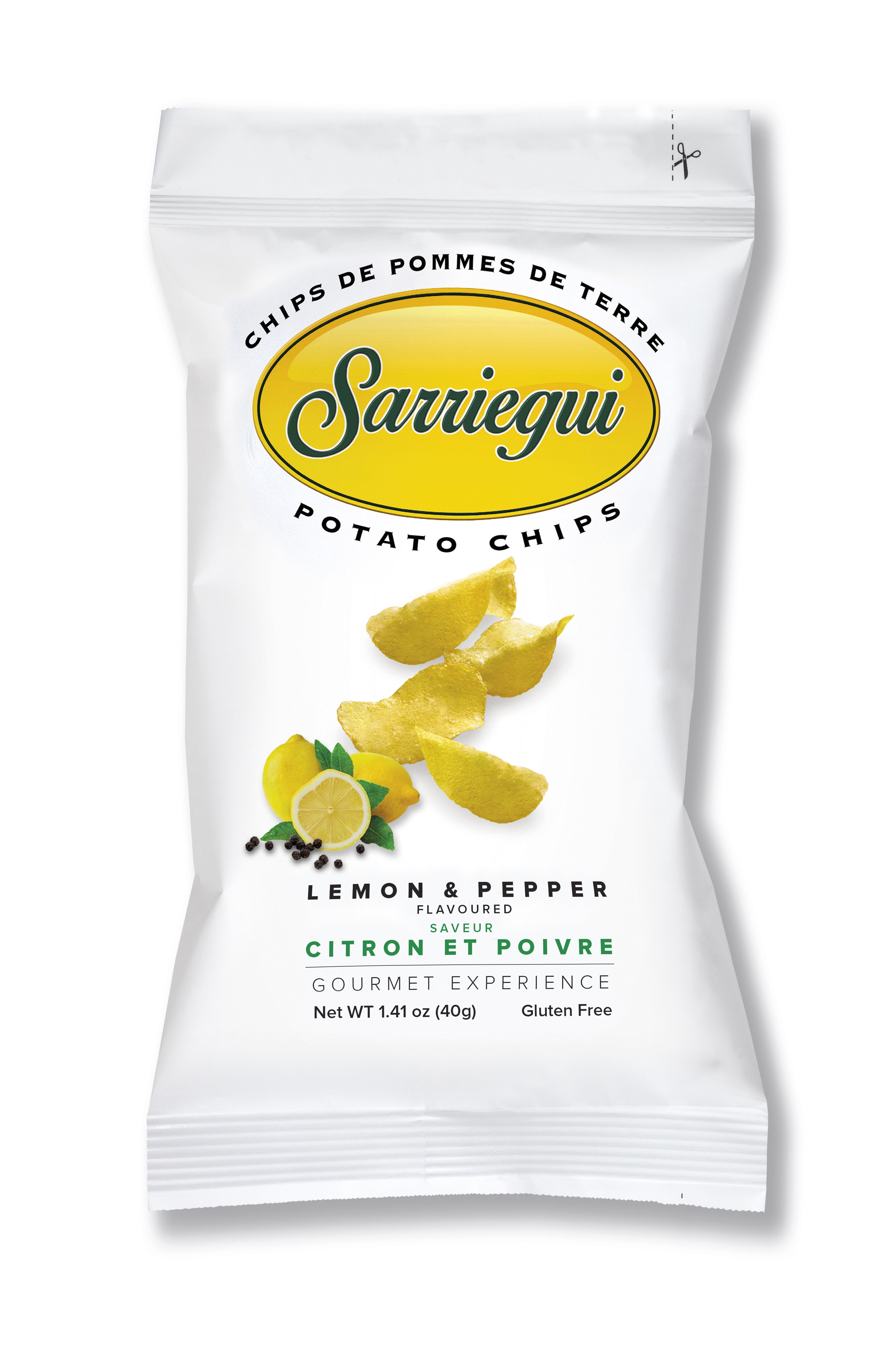 Kartoffelchips LEMON & PEPPER Flavored CHIPS 40g - Box 20 Stücke