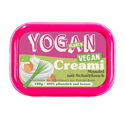 Vegancreami mit Schnittlauch Frischkäse - Pflanzliche Basis 180g